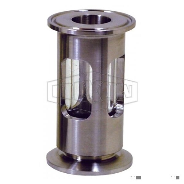 Compact Sight Glass, 1 in Sight Dia, Clamp, 3-3/8 in L, 100 psi Working, 316L SS